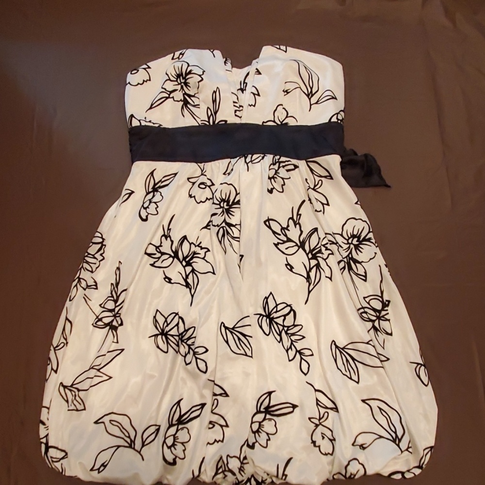 Strapless bell bottom dress